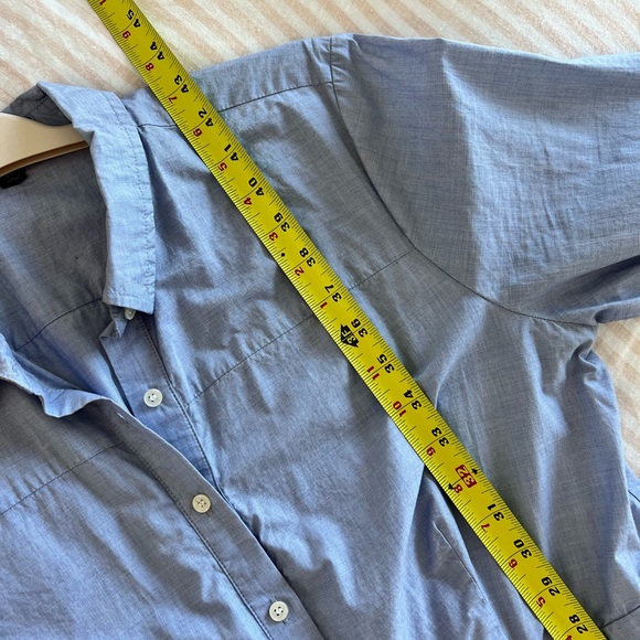 Classic cotton tie-waist shirtdress w/POCKETS. Size 14 (fits small) - Picture 10 of 11